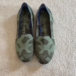 Rothy's Olive Green Camo Slip-On Flats